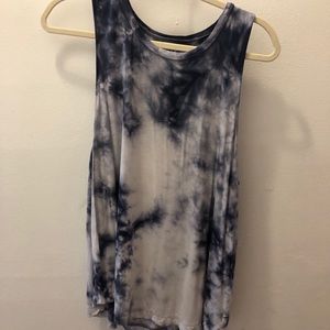 blue and white tie-dye tank from american eagle